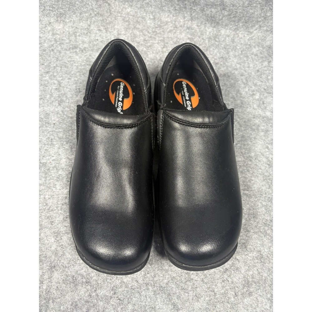 Genuine Grip 4700 Slip-On Work Shoes 9.5W Black Leather Slip Resistant‎